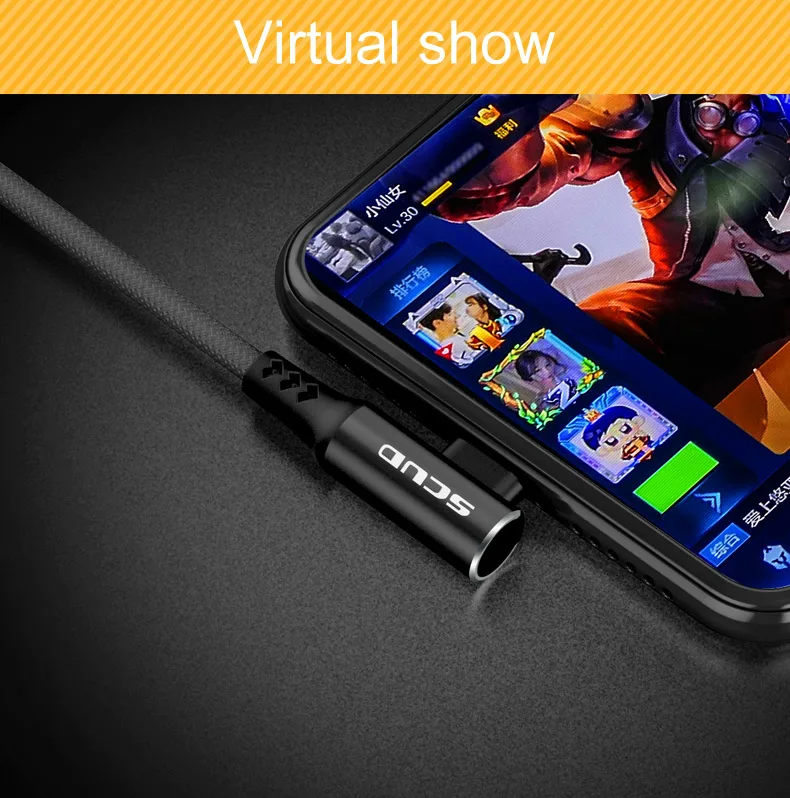 SCUD usb type-C кабель для сотового телефона USB type C Быстрый кабель для быстрой зарядки для устройств usb type-C кабель для игр