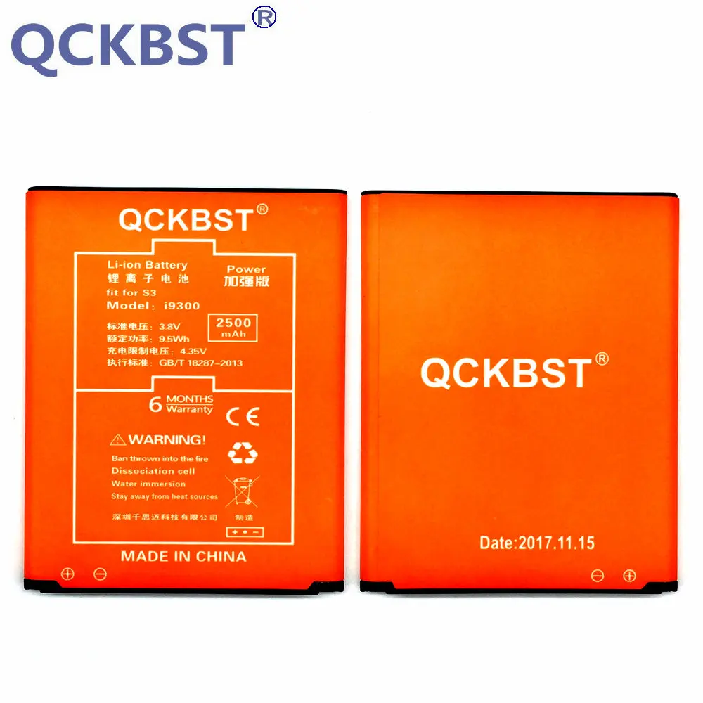 Аккумулятор QCKBST для Samsung Galaxy S3 i9300 i9305 i9082 i9128 T999 литий ионный аккумулятор на 2500 мАч
