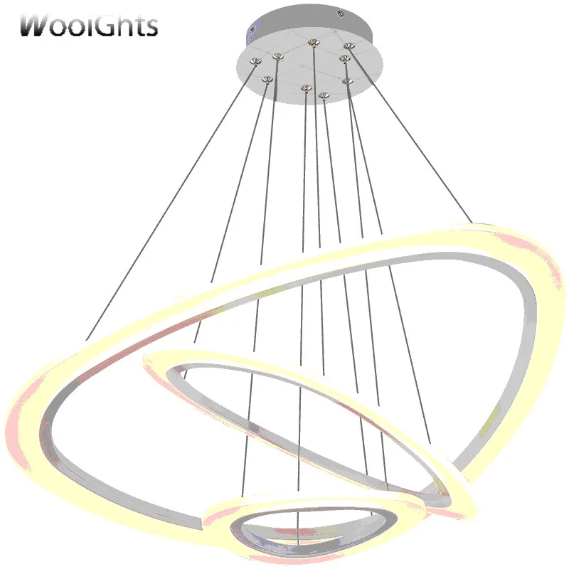 Wooights Circel Rings Modern led ceiling Chandelier lights for living room Dining Room White Dec AC85-265V Ceiling | Лампы и освещение