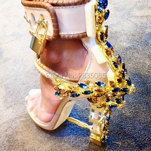 Дизайнерская обувь женские роскошные сандалии гладиаторы с драгоценными