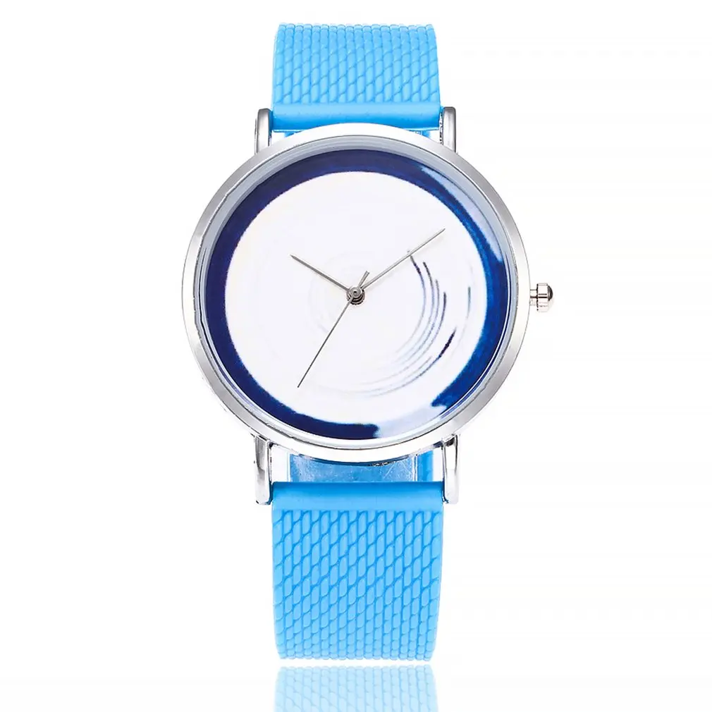 Одноцветные наручные часы с ремешком оранжевого желтого синего цвета кварцевые