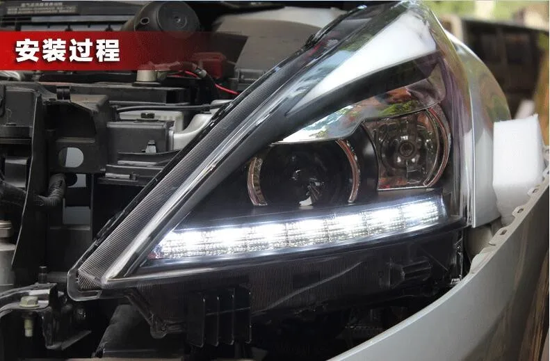 Авто Clud стиль светодиодный налобный фонарь для Nissan Teana 2008-2012 светодиодный фары сигнальный светодиодный drl hid Биксеноновые линзы ближнего света