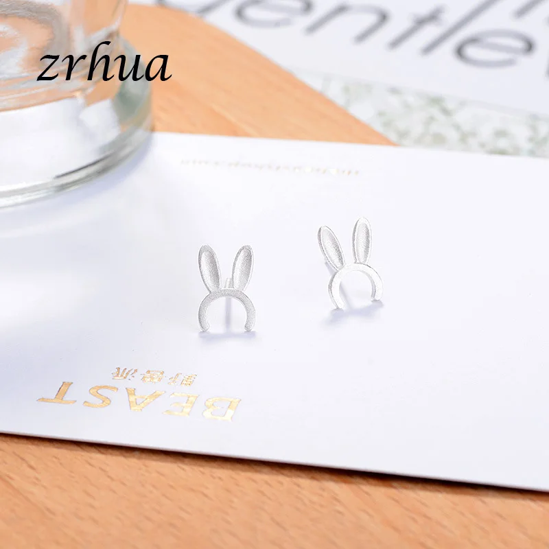 ZRHUA/, клевые серьги из стерлингового серебра 925 пробы для девочек, милые животные, цветок, сверкающие aretes, рождественские подарки для женщин, влюбленных