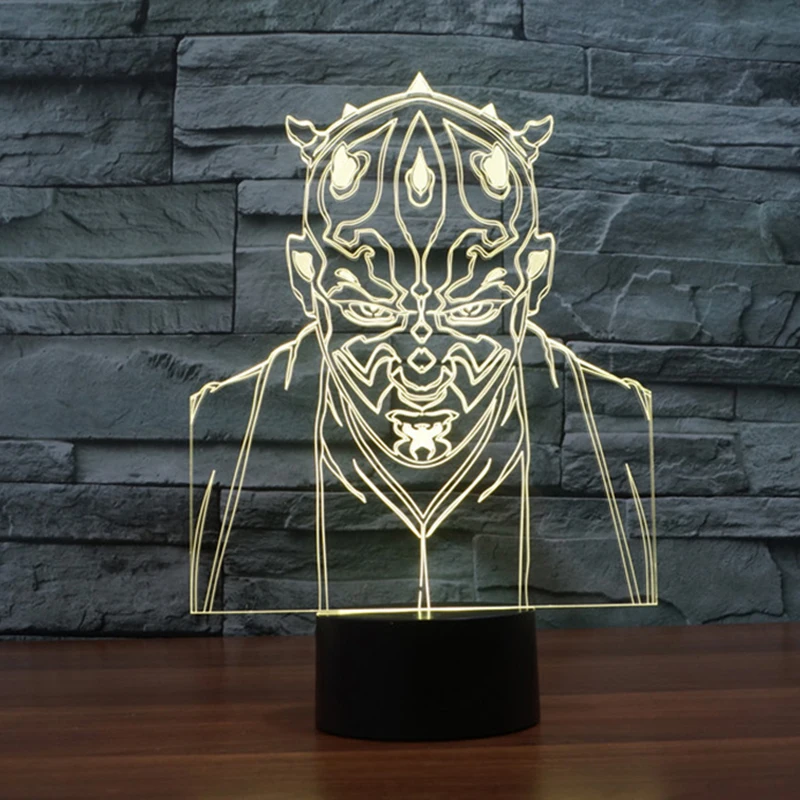 НОВЫЙ тип Сенсорного Злодей картины 3D Ночника зрительных иллюзий СВЕТОДИОДНАЯ