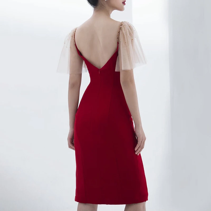 Женское вечернее платье INDRESSME Клубное облегающее до колена на тонких бретельках