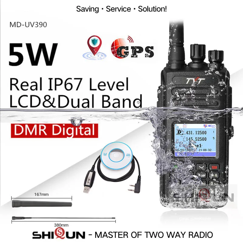 GPS-Program. Cable TYT MD-UV390 DMR радио gps водонепроницаемый IP67 рация обновление MD-390 цифровой радио MD UV390 двухдиапазонный УКВ TYT DMR 5 Вт - Цвет: GPS-Program. Cable