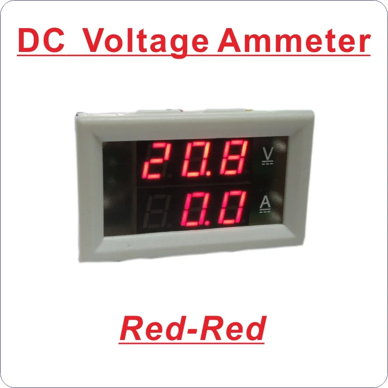 White(Red-Red) DC0-100V Вольтметр Амперметр DC20A 50A 100A 200A 300A 500A 1000A цифровой светодиодный Напряжение ток мини светодиодный Дисплей черный, белый цвет крышки - Цвет: White(Red-Red)