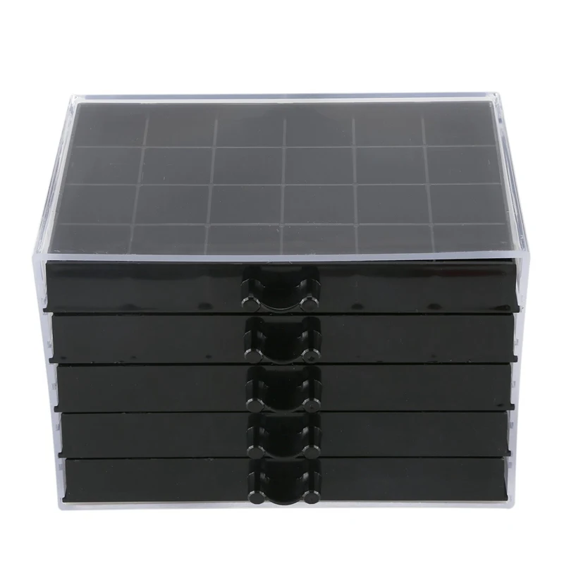 120 Grids Nail Decoration Sequence Organize Box Transparent Empty Nail Art Isplay Holder Case Manicure Tool
