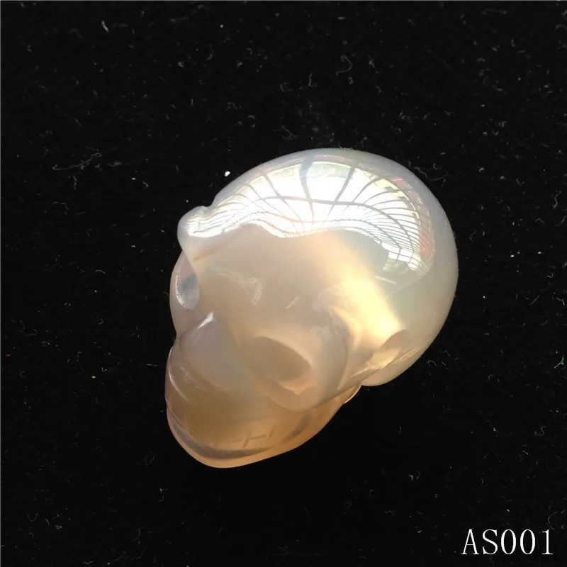 14 white agate Череп из натурального хрусталя розовый кварц кулон из Лунного Камня Натуральный Камень хрустальное ожерелье камни и минералы заживлять ювелирные изделия - Цвет: 14 white agate