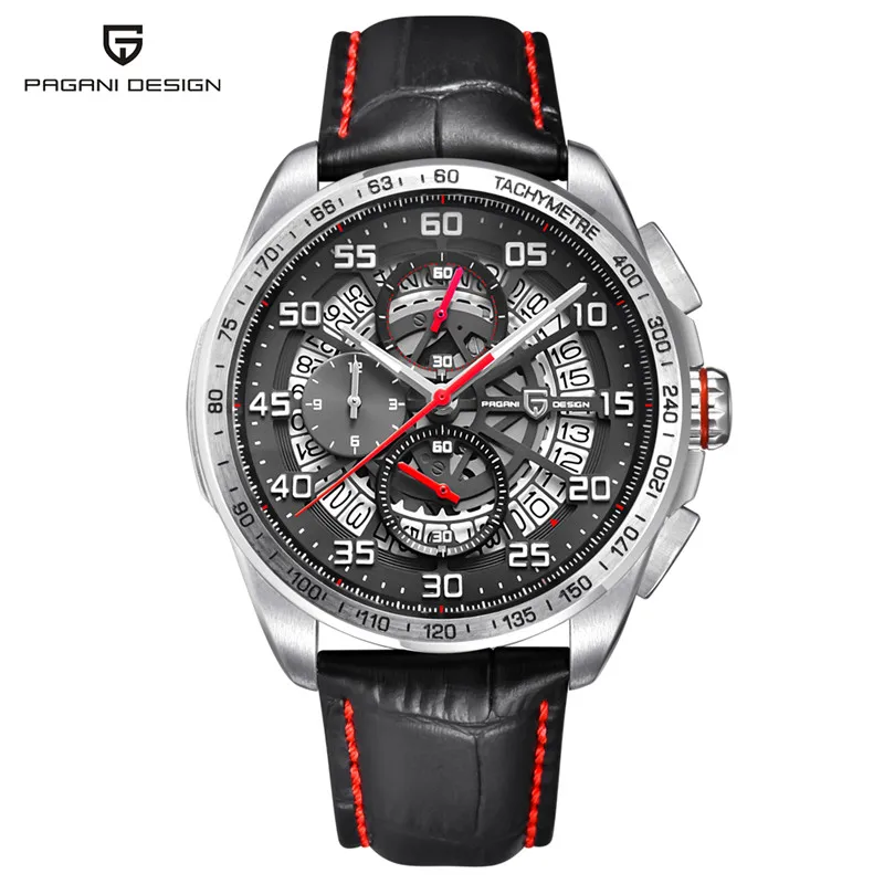 leather red PAGANI Дизайн повседневные спортивные часы с хронографом для мужчин многофункциональные водонепроницаемые мужские часы Топ люксовый бренд часы relogio masculino - Цвет: leather red