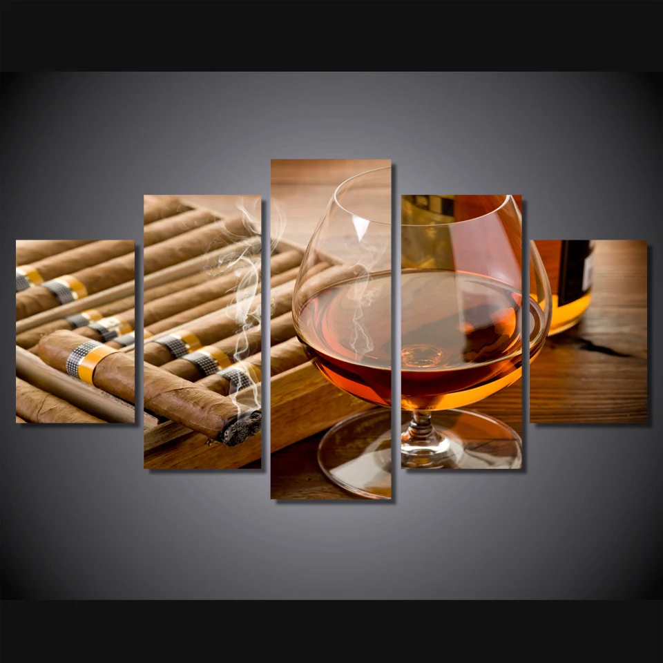 

HD Printed Wine and cigars Painting Canvas Print room decor print poster picture canvas Free shipping/ee-1846