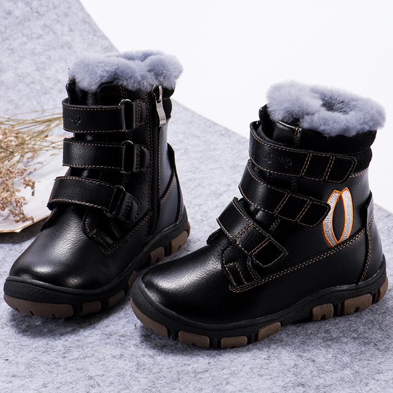 Princepard/Новинка 2018 года зимние ортопедические ботинки для мальчиков Черная