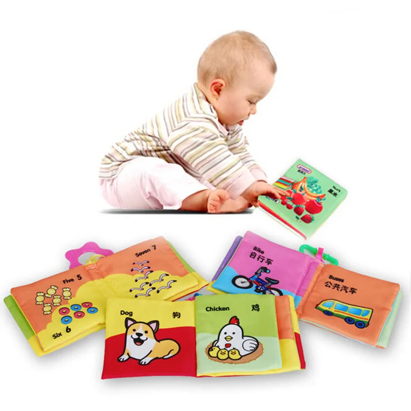 6 ШТ. Детские Ткань Книги Слово Фотография Intelligence Development Игрушки Раннее Обучение