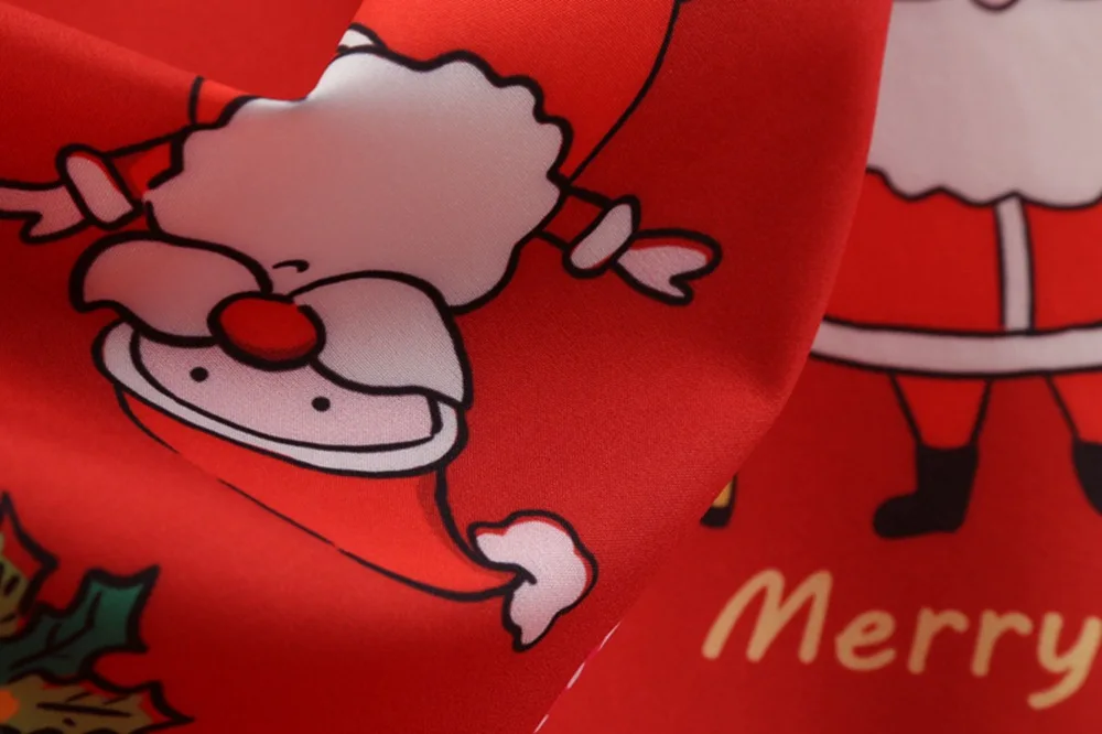 

vintage mamaan style Christmas party new dresses winter basic elegant a-line o-neck sleeve print Christmas female dresses