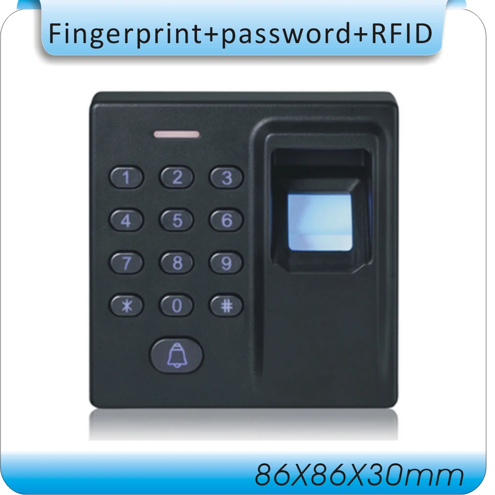 DIY D1 отпечатков пальцев и пароль и 125 кГц RFID 3 в 1 специальная пожарная система контроля допуска к двери+ 10 шт. кристалл