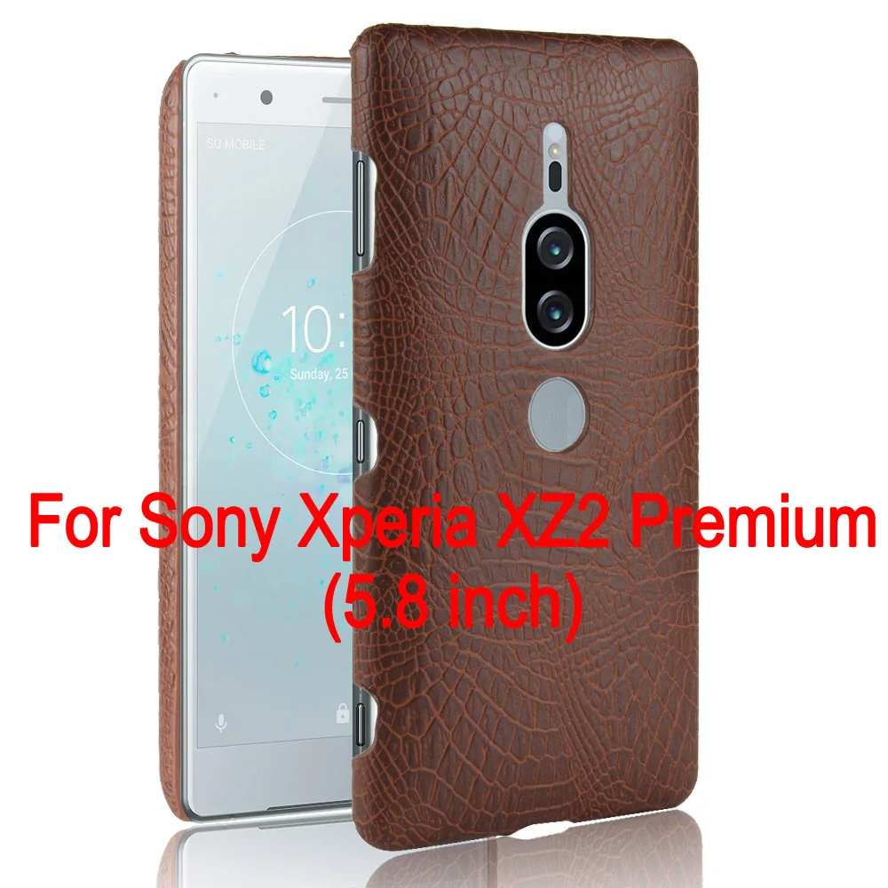 For Sony Xperia XZ2 Premium /XZ 2 Case Slim Crocodile Pattern Leather Back Cover Hard Shield Smart Phone Protective Bag Shell |