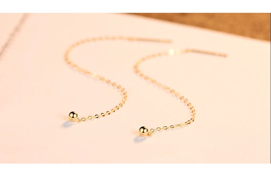 Бренд Gem& Time, Настоящее золото 18 К, длинные висячие серьги с кисточками для женщин, для свадьбы, помолвки, хорошее ювелирное изделие из желтого золота, Brinco AU750 GE0012