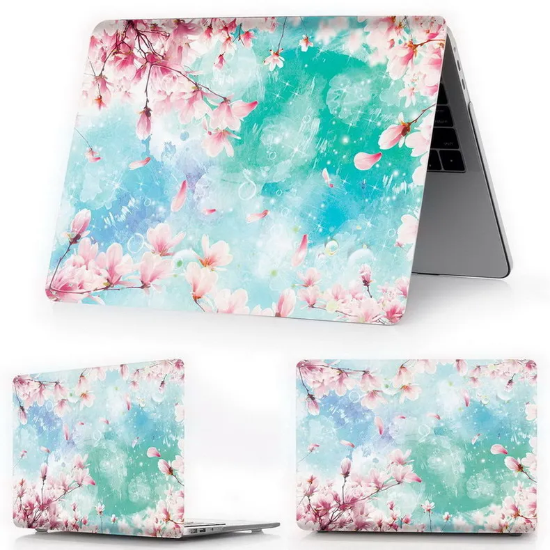 Чехол для ноутбука с цветочным принтом для Macbook Air 11 13 Pro retina 12 13 15 дюймов цвета Touch Bar New Pro 13 15 New Air 13 - Цвет: flower-y15