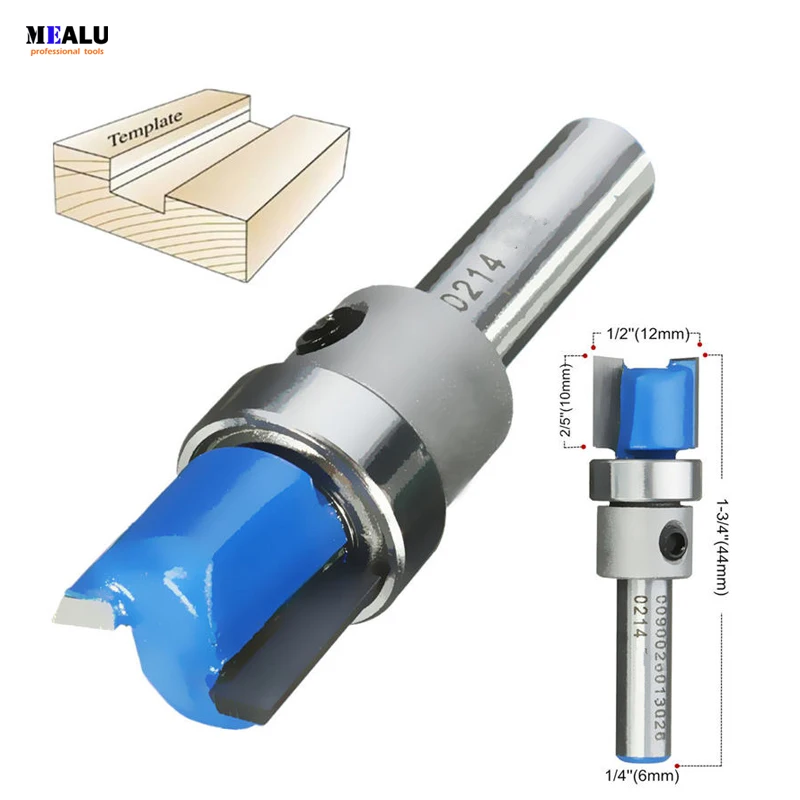 

1PC 1/4'' Mortise / Template Flush Trim Router Bit Woodworking Milling Cutter Tools With 1/4inch Shank Durable