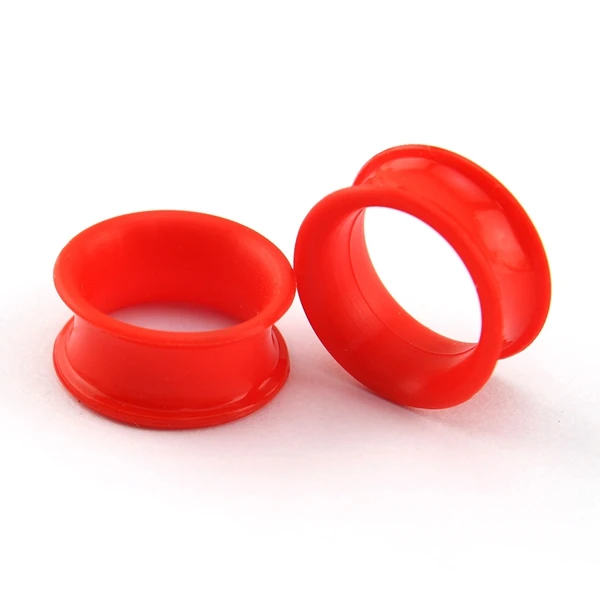 13 pair 3-25mm Red ZS 3-25 мм, 13 пар, двойные, расклешенные, для ушей, туннельные пробки, силиконовые, гибкие, для увеличения ушей, для мужчин, крутые, для ушей, для пирсинга - Окраска металла: 13 pair 3-25mm Red