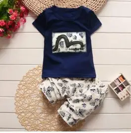 picture color BibiCola/Одежда для маленьких мальчиков лето, комплект одежды для маленьких мальчиков, детская одежда для маленьких мальчиков, футболка+ штаны, спортивный костюм - Цвет: picture color