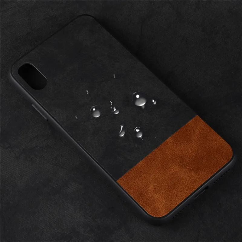 For Apple iPhone XS case X back cover silicone fabric cowboy PU leather protective phone Max | Мобильные телефоны и