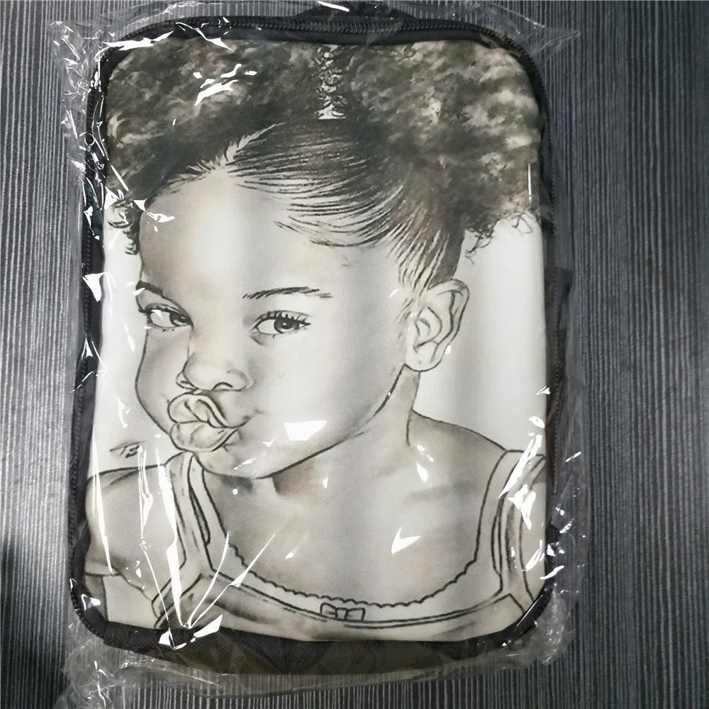 FORUDESIGNS/Детская сумка для обеда Термосумка Черная Королева африканская девочка