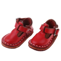 pair of ankle belt shoes flat shoes for 12 doll clothing red shoes clothing accessory for girl doll