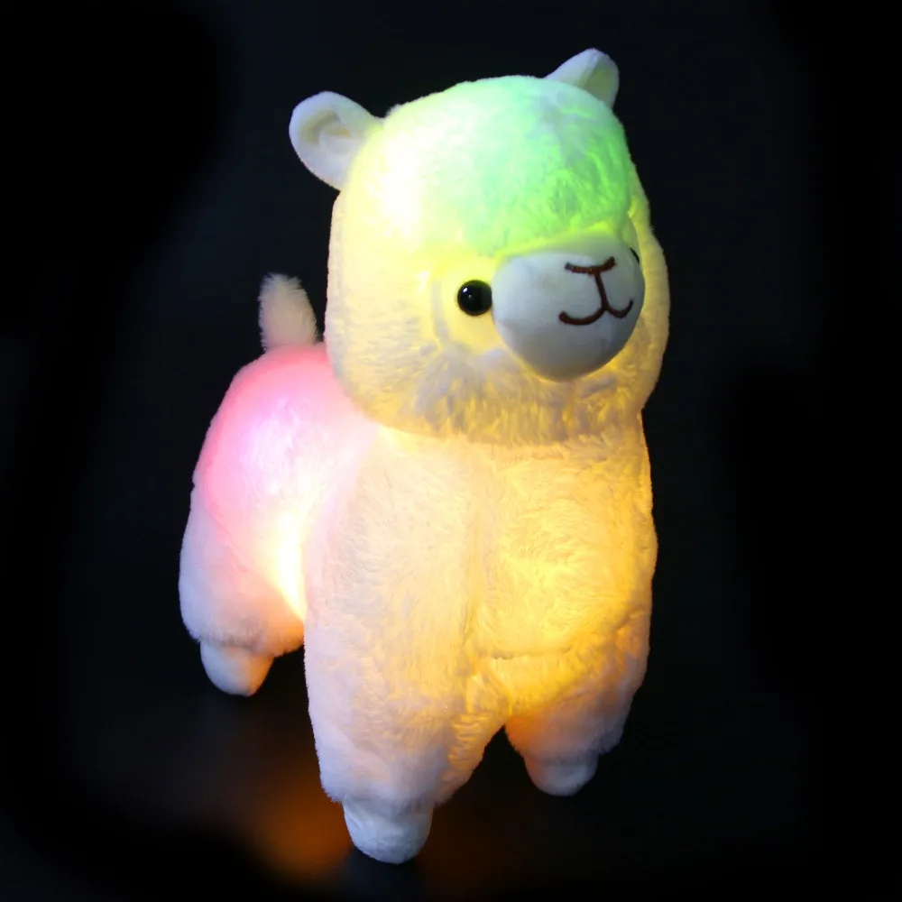 Мягкая плюшевая игрушка из альпаки светящаяся лама LED набивные животные Чудесный