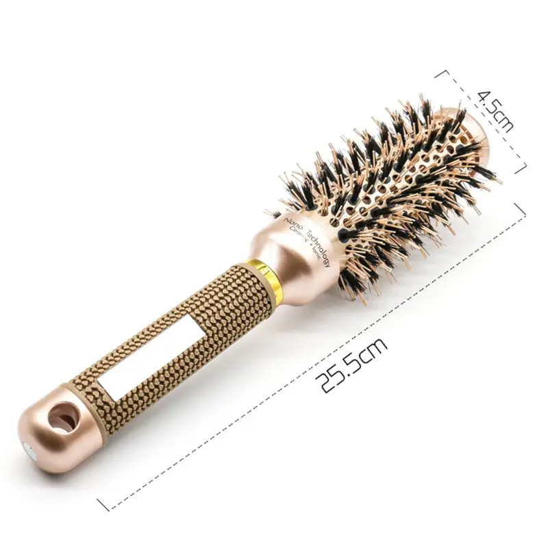

1Pc Round Hair Comb Hairdressing Curling Hair Brush Ceramic Iron Hair Comb Brush Curler Magic Comb Round Comb Hair Brushes