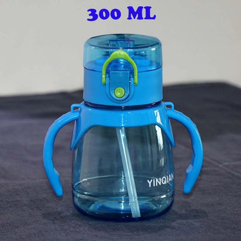 300ml Blue Handle 320 мл Пластик Детская кружка для кормления с соломенная шляпа для детей утечка-узнать питьевой воды по производству бутылочек для кормления Бутылка для молока чашка без добавления бисфенола А - Цвет: 300ml Blue Handle