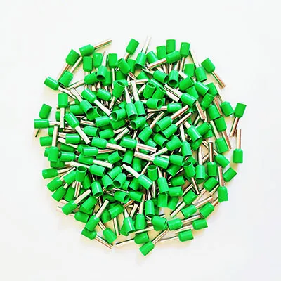 green E4010 изоляционный обжимной разъем 100 шт./пакет трубки изолированные зажимы для конца провода 4mm2 кабельный разъем провода терминалы - Цвет: green