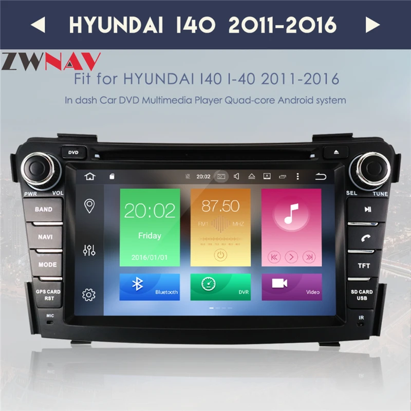 Восьмиядерный PX6 Android 9,0 4+ 64 ГБ с DSP радио автомобильный dvd-плеер gps навигация для HYUNDAI I40 2011- gps карта камера