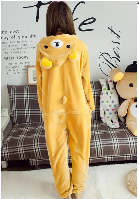 Зима Весна Осень Rilakkuma Косплей пижамы цельный Взрослый Аниме Животные медведь