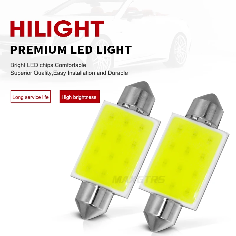 Автомобильные светодиодные лампы Festoon COB 10 шт./лот 31/36/39/41 мм C5W 12 В Smd/chips|colored interior car