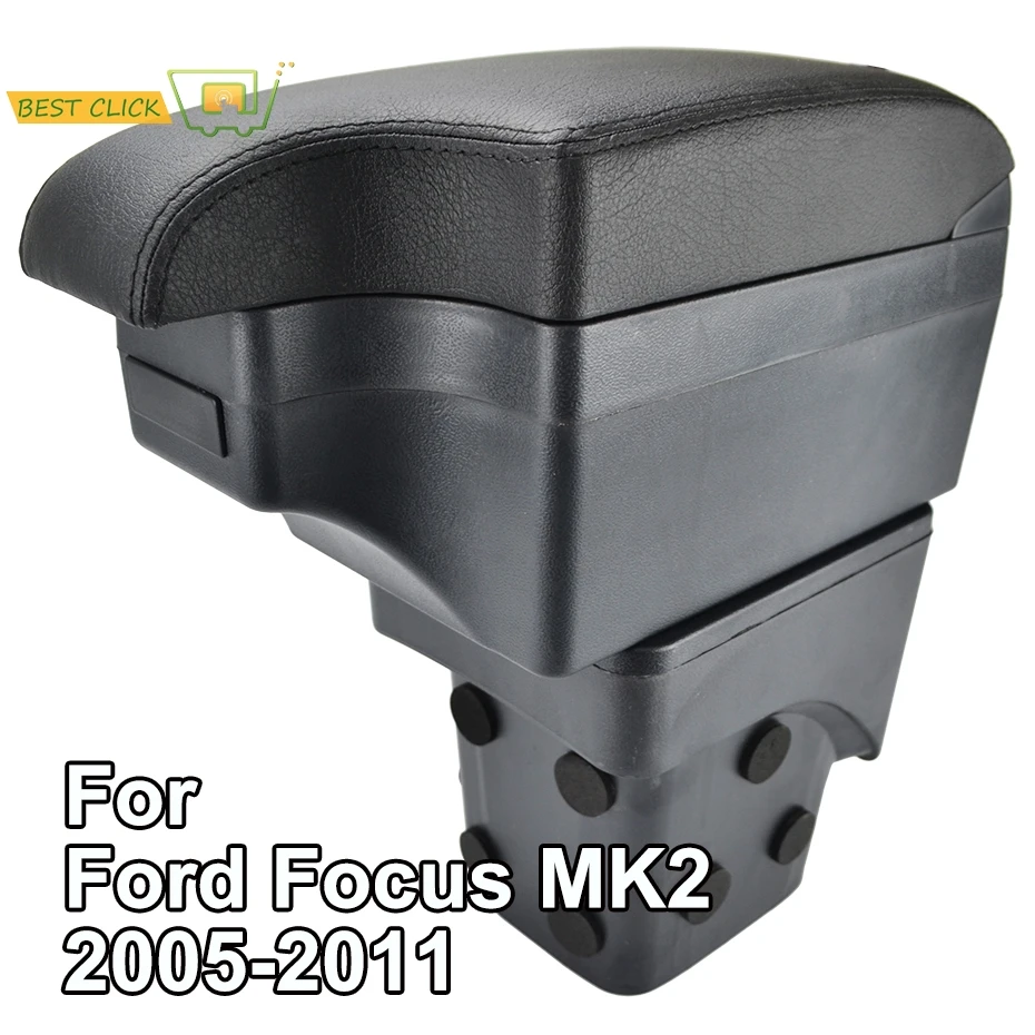 Модифицированный подлокотник для Ford Focus MK2 2005-2011 центральный из черной кожи 2007 2008