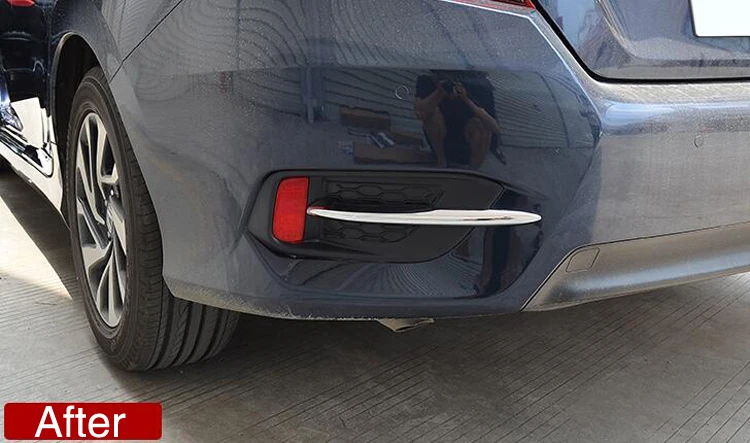 Стайлинга автомобилей спереди и сзади Туман свет лампы Foglight бампер решетка обрамление с хромированной отделкой 4 шт. для Honda Civic Седан купе