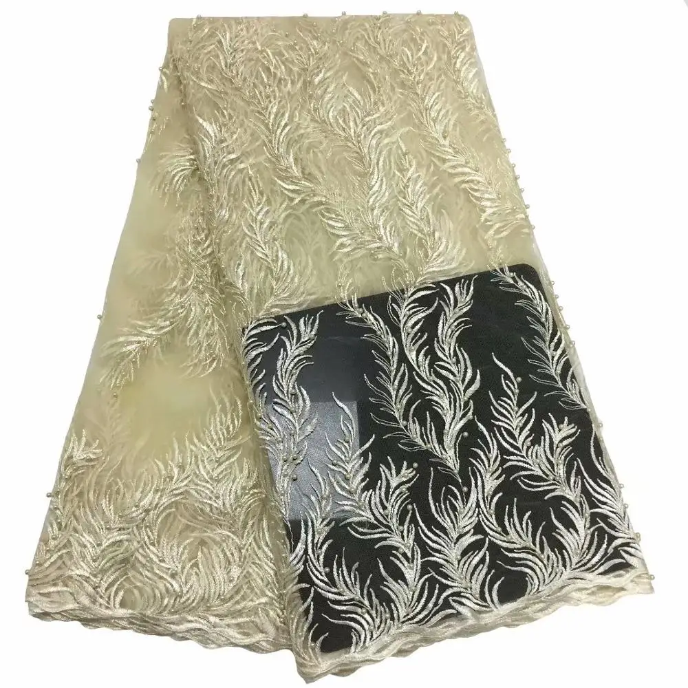 Оптовая продажа новых золотых африканских 3D вышитых сетчатых кружев Роскошные