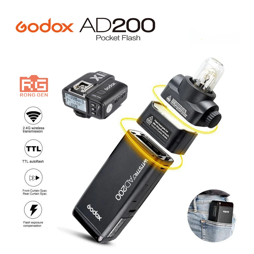 Godox AD200 SLR flash карманные фонари высокоскоростной Наружный свет для стрельбы 2 4G