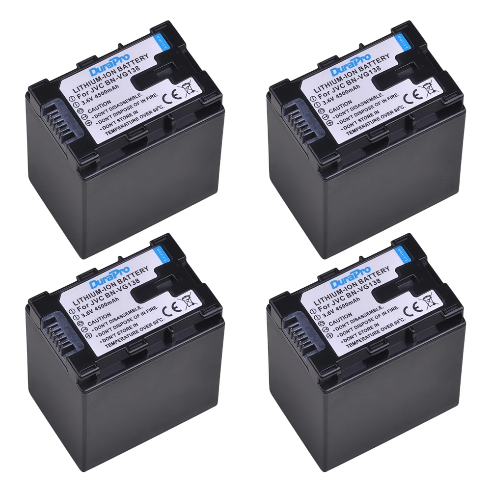 4 шт. 4500 мАч BN-VG138 BN VG138 батарея для JVC Everio GZ-E10 GZ-E100 GZ-E200 GZ-E300 GZ-E505B GZ-E515B GZ-EX250 GZ-EX310 GZ-EX355 |