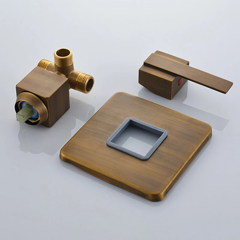 Скрытый настенный регулирующий клапан для душевой лейки из твердой латуни |