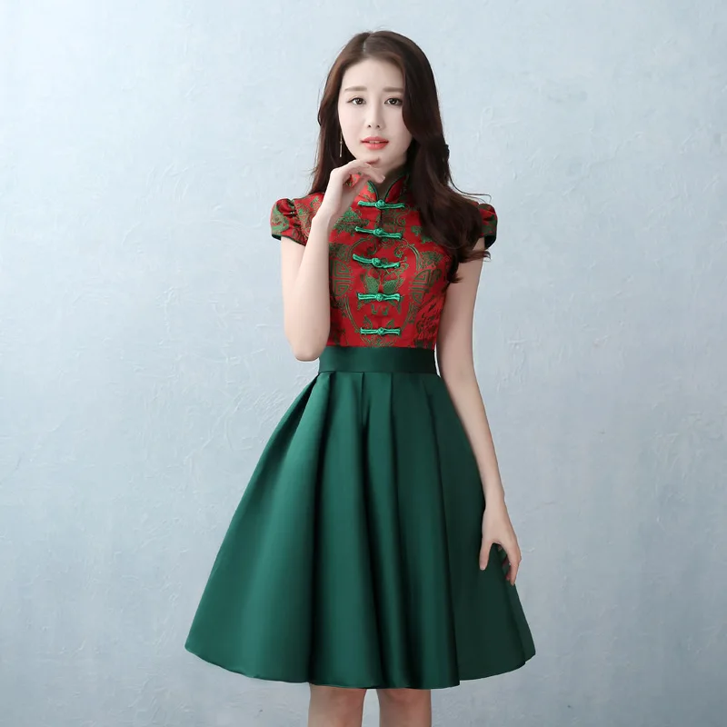 Chinese Traditional Women Short Sleeve Qipao Elegant Cheongsam Plus Size Lady Wedding Bridesmaid Dress Sexy Vestidos XXS-3XL
Chinese Traditional Women Short Sleeve Qipao Elegant Cheongsam Plus Size Lady Wedding Bridesmaid Dress Sexy Vestidos XXS-3XL