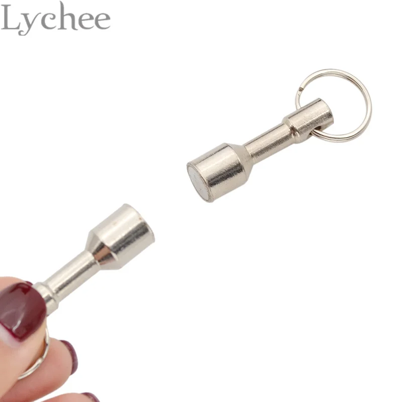 Lychee 1 пара серебряный цвет тест магнит проверка брелок ювелирные изделия серебро лом металл сильная неодимовая магнитная цепочка для ключей
