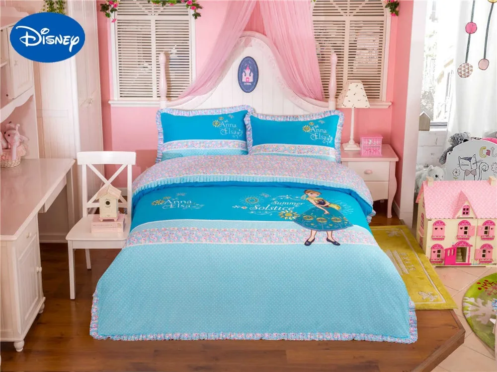 Кружевной комплект постельного белья Холодное сердце Эльза и Анна простыня для