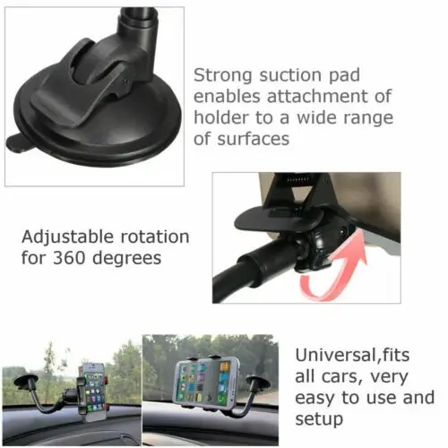 Универсальный держатель на лобовое стекло автомобиля для iPhone X 8 7 6 iPod GPS Samsung Note S8