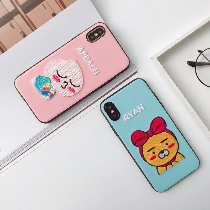 Новый милый Вышитый Чехол для телефона Apple iPhone 6 7 8 6S 6SPlus 7Plus 8Plus X | Мобильные