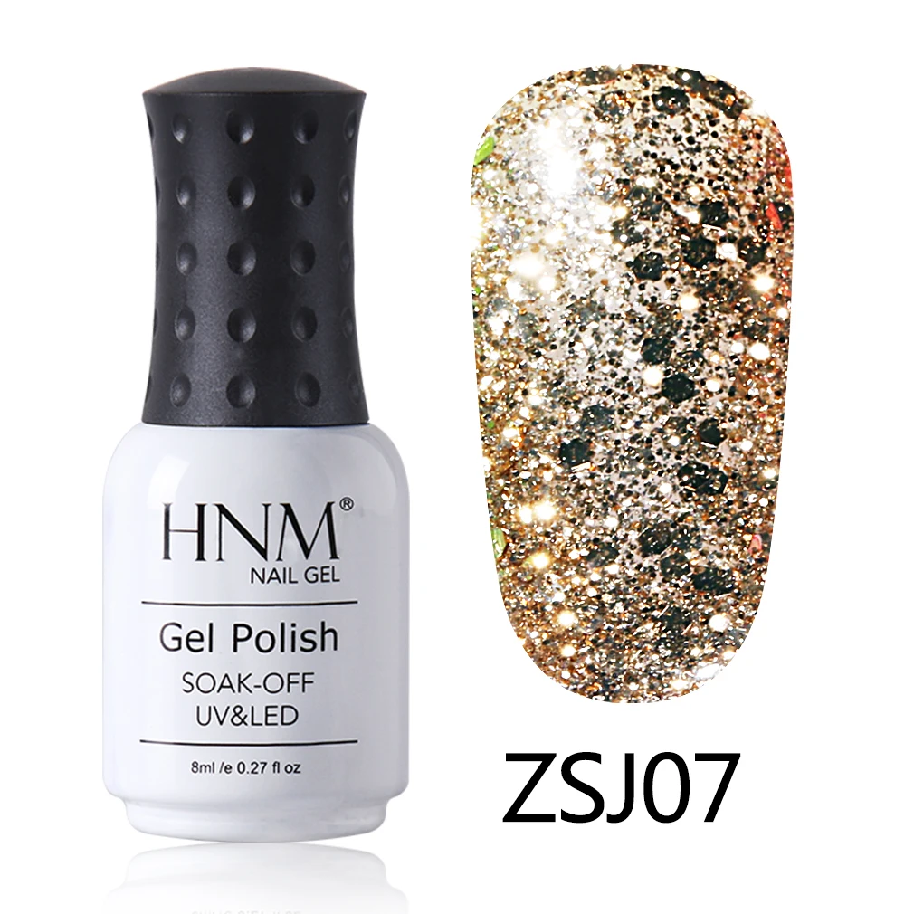 ZSJ07 HNM, 8 мл, алмазная УФ-лампа, светодиодный гель для ногтей, блестящая краска, геллак для замачивания, Полупостоянный лаковый лак, эмалированный Гель-лак для ногтей, чернила - Цвет: ZSJ07