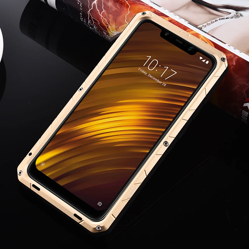 imatch daily life waterproof case for xiaomi f1 luxury shockproof aluminum metal silicone back cover for pocophone f2 pro x3 nfc free global shipping