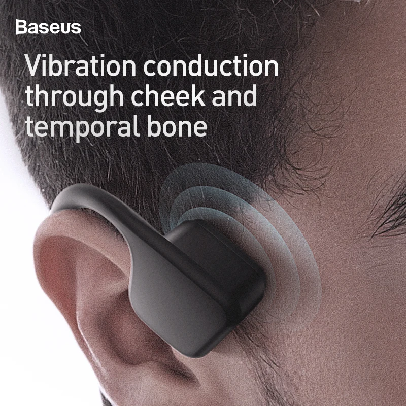 Baseus BC10 Bluetooth наушники с костной проводимостью 5,0 Беспроводные наушники с микрофоном гарнитура для спорта на открытом воздухе для iPhone Xiaomi