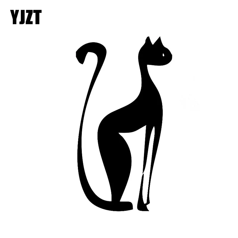 

YJZT 7.7CM*13.5CM Cat Vinyl Decal Car Sticker Decor Kitten Pet Black Silver C10-02367